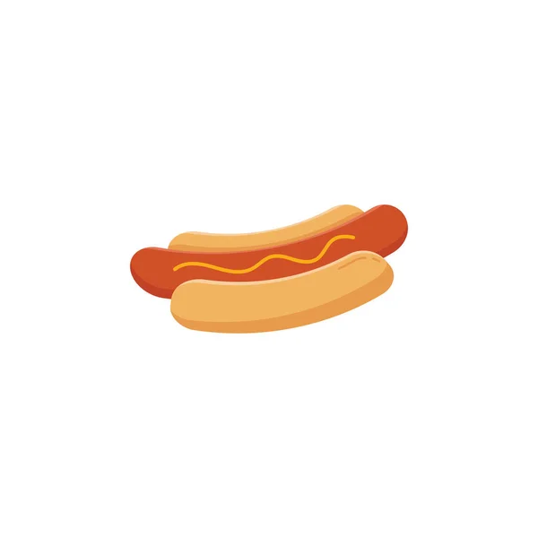 Hot Dog Logo Design Minimaliste Icône Fast Food Pour Restaurant — Image vectorielle