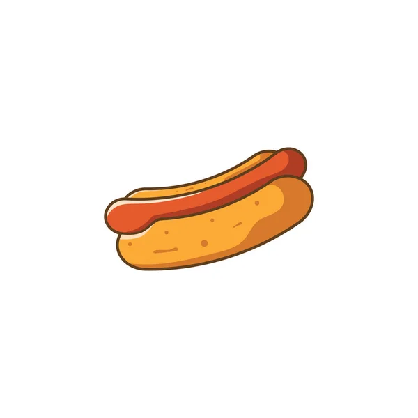 Desain Minimalis Logo Hot Dog Ikon Makanan Cepat Saji Atau - Stok Vektor