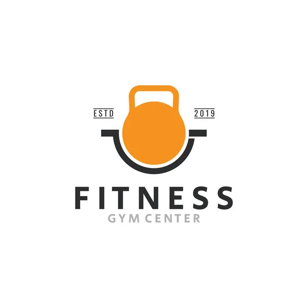 Fitness Center Logo Design Minimalist Concept — Stock Vector