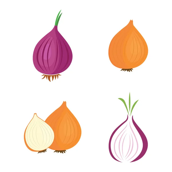 Cebola Design Vetor Simples Ilustração Legumes Frescos Fazenda Ícone Alimentação —  Vetores de Stock