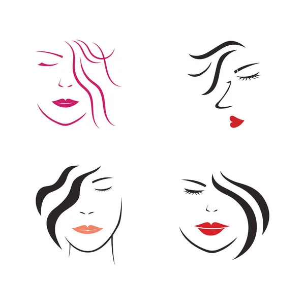 stock vector Woman Beauty Illustration Design. Logo Icon for Beauty Salon and Hair Care.