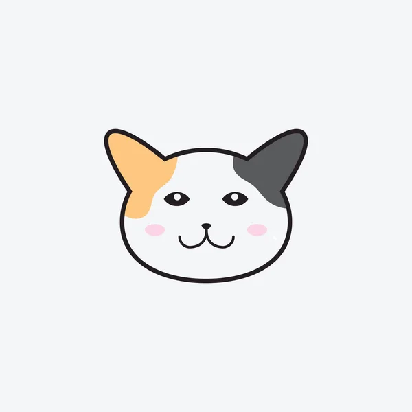 Симпатичный Силуэт Cat Face Векторная Икона — стоковый вектор