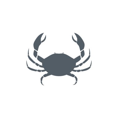 Yengeç Silueti Tasarımı. Deniz ürünleri işi için simge veya logo.