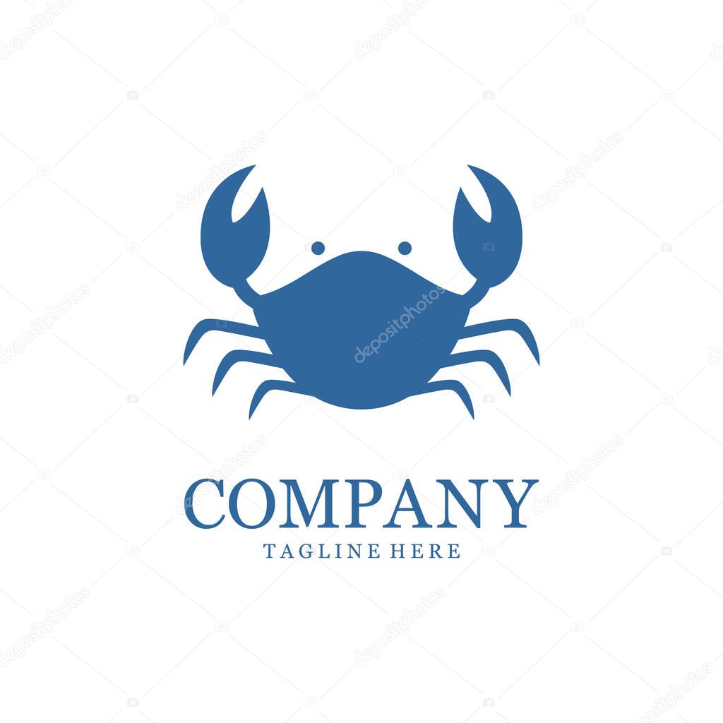 Crab Silhouette Design. Icon or Logo for Seafood Business.