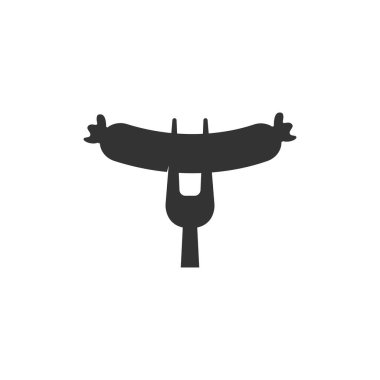 Sosis Vektörü İllüstrasyon Tasarımı. Sokak Gıda Logosu Simgesi.