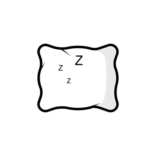 Simple Design Sleeping Pillow Logo Business Interior Furniture Sleep Symbol — Stock Vector