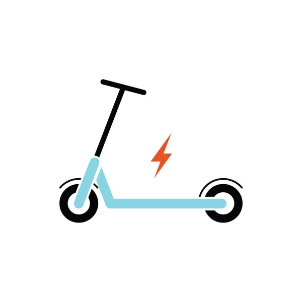 Elektrisk Scooter Minimalistisk Design Vektor Illustration Isolerad Vit Bakgrund — Stock vektor