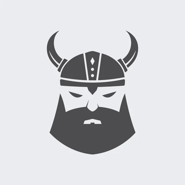 Vintage Hand Drawn Viking Başlıklı Logo Tasarımı. Vektör Logosu Simgesi.