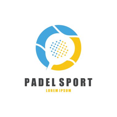 Vektör Kavramlı Padel Tenis Resimleri. Tenis Spor Logosu Simgesi.