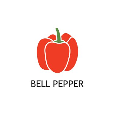 Kırmızı Paprika Tasarım Vektörü İllüstrasyonu. Basit Kavramlı Paprika Simgesi.