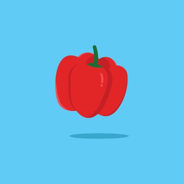 Kırmızı Paprika Tasarım Vektörü İllüstrasyonu. Basit Kavramlı Paprika Simgesi.