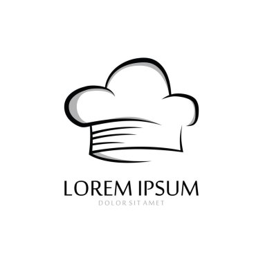 Vektör illüstrasyonlu şef şapka logosu tasarımı