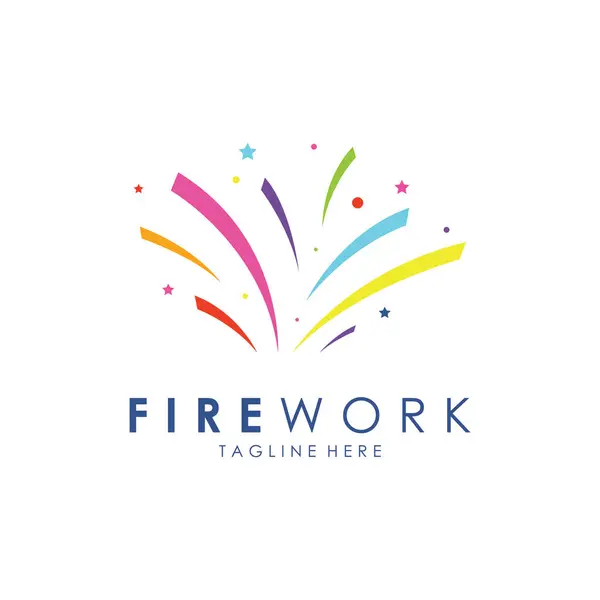 Tűzijáték Sparks Logo Design Tűzijáték Láng Ikon Fél Ünneplés Jogdíjmentes Stock Illusztrációk