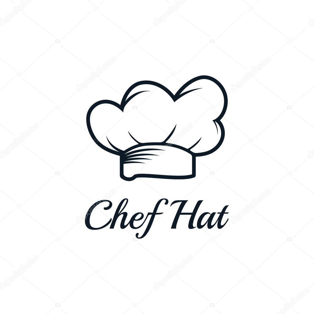 Chef hat logo design with vector illustration