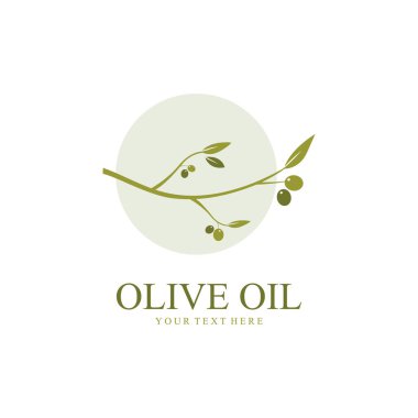 Vektör Resimli Minimalist Zeytin Logosu Tasarımı.
