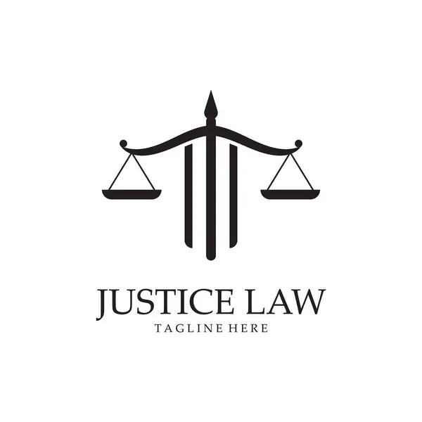 Adalet Hukuku Logosu Vektör Tasarımı. Adalet veya Avukat Amblemi.