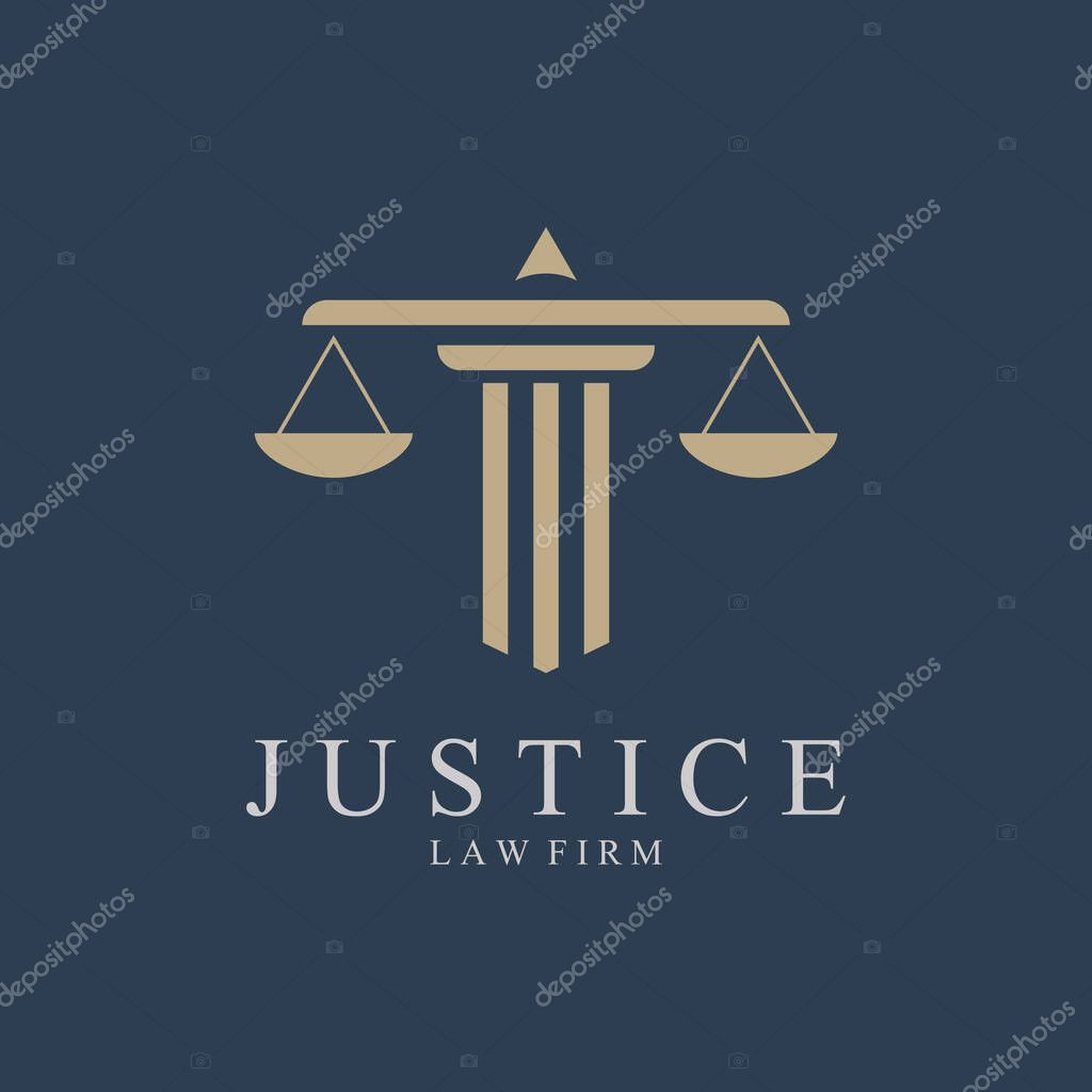 Justice Law Logo Vector Design. Emblem for Justice or Attorney.