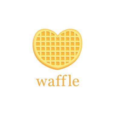 Belçika Waffle logosu. Basit Kavramlı Lezzetli Waffle Logosu.