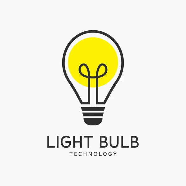 Ampul Logosu Siluet Tasarımı. Lamba Işığı Simgesi veya Düşünme Kavramı.