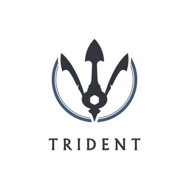 Trident Logo Şablonu vektör çizimi tasarımı