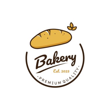 Ekmek Rozeti veya Ekmek Logosu Simgesi. Fırınlar için logo, Kafeler, Restoranlar, Etc.