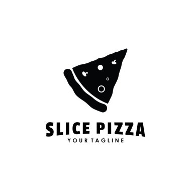 Pizza Çizimi Tasarımı. Yemek ya da Pizza Restoranı için Logo Simgesi.