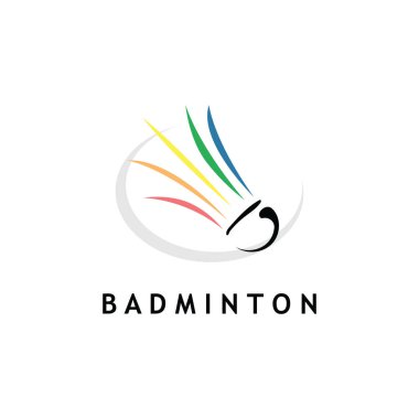 Vektör Badminton Logo Simgesi. Minimalist Shuttlecock Çizim Tasarımı.