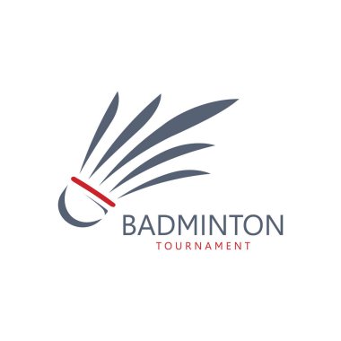 Vektör Badminton Logo Simgesi. Minimalist Shuttlecock Çizim Tasarımı.