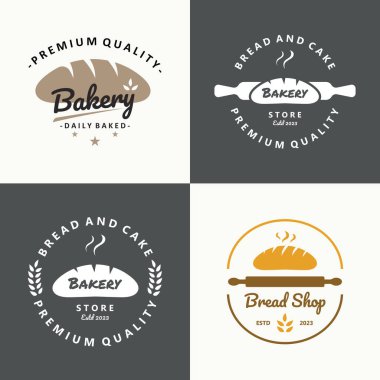 Ekmek Rozeti veya Ekmek Logosu Simgesi. Fırınlar için logo, Kafeler, Restoranlar, Etc.