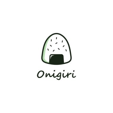 Japon Gıda Düzlüğü ve Basit Tasarım. Onigiri Logo Simgesi.
