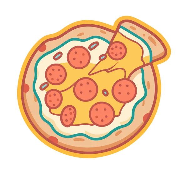 Pizza Fast Servis Vektör Illüstrasyon — Stok Vektör