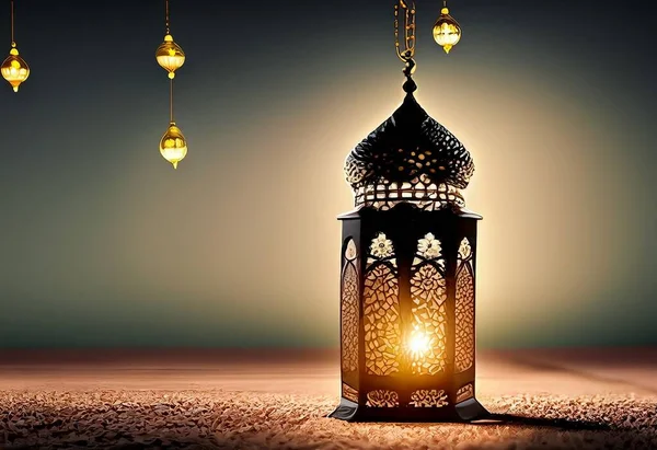 Ramadan Kareem Lanterna Lâmpada Religião Festival Eid Celebração Santo — Fotografia de Stock