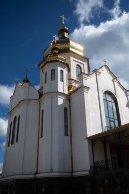 Zaporizhzhya, Ukrayna - 19 Nisan 2024. Aziz Nikolaus 'un büyük kilisesi. Yüksek kalite fotoğraf