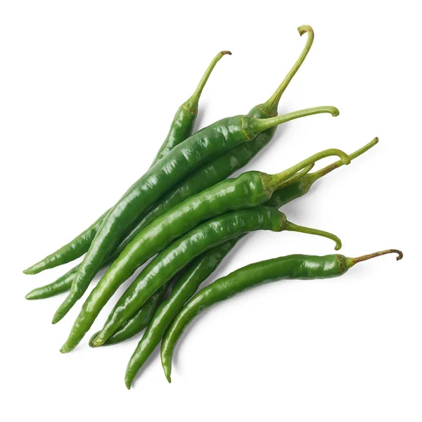 Σωρός Από Πράσινες Πιπεριές Που Απομονώνονται Λευκό Φόντο Κοινό Λαχανικό — Φωτογραφία Αρχείου
