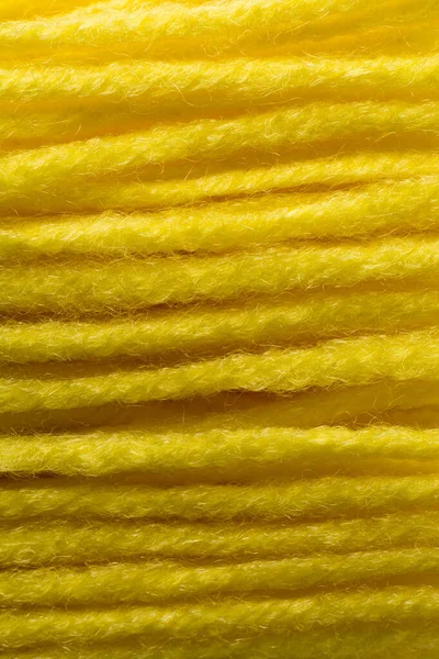 Macro Abstract Bright Yellow Rug Yarn Strings Background Texture Textile — Stock Photo, Image