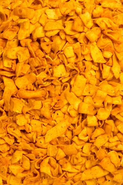 Knusprige Und Würzige Weizenmehl Chips Schnelle Snacks Nahaufnahmen Von Oben — Stockfoto