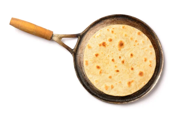 차파티 Chapati Indian Bread 도알려져 아시아 식빵의 일종으로 배경에 분리되어 — 스톡 사진