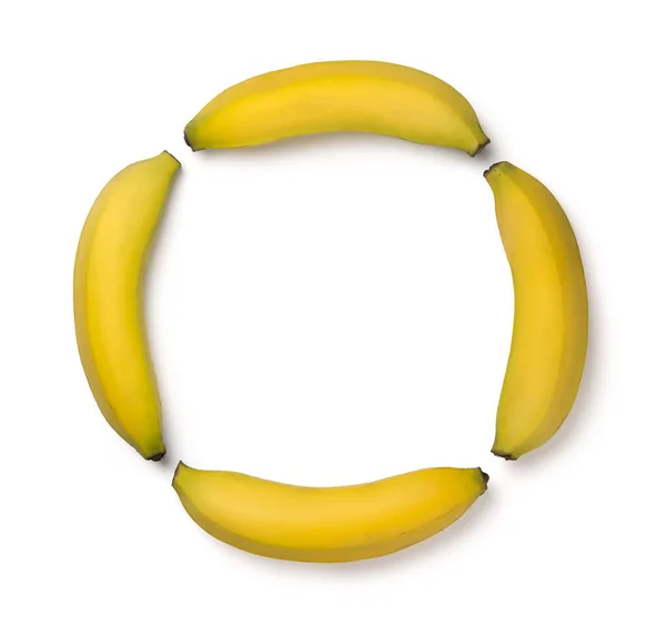 Świeże Dojrzałe Bananowe Tło Wzór Żółty Owoc Izolowany Białym Tle — Zdjęcie stockowe