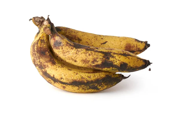 Pęczek Dojrzałych Bananów Kolorze Czarnym Lub Brązowym Siniaki Owocach Wyizolowanych — Zdjęcie stockowe