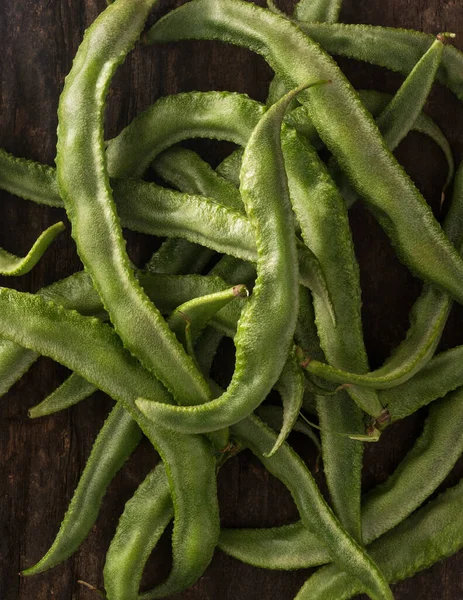 ヒヤシンス豆のヒープ ラボパーパス 風味パディ豆 インドの野菜の完全なフレームビューとして知られている 真上から撮影した — ストック写真