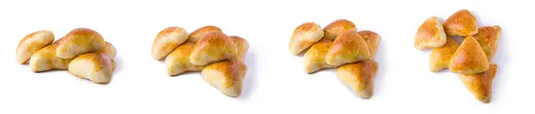 Set Van Verse Gebakken Suiker Broodjes Geïsoleerd Witte Achtergrond Suiker — Stockfoto