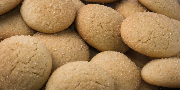 Cukrové Sušenky Skládající Másla Mouky Cukru Detailní Boční Pohled Pečené — Stock fotografie