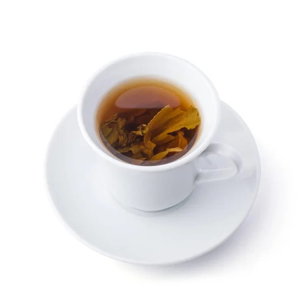 Csésze Tea Főzött Gyógynövény Forró Ital Elszigetelt Fehér Alapon — Stock Fotó