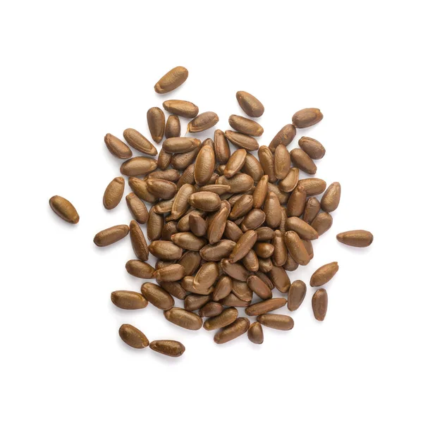 Kaynak Tohumu Yığını Geleneksel Tıpta Kullanılan Kuru Kahverengi Tohum Beyaz — Stok fotoğraf