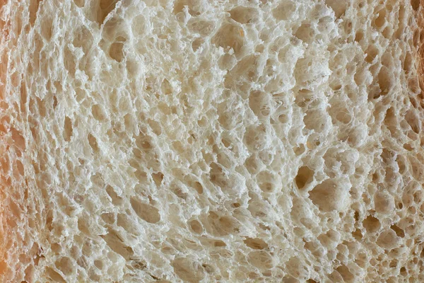 Powierzchnia Białego Chleba Pełnej Ramce Popularny Produkt Spożywczy Wielu Kulturach — Zdjęcie stockowe