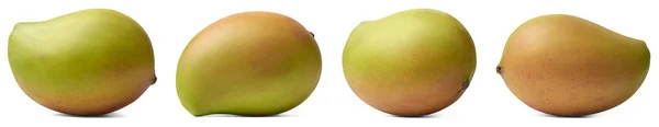 一组不同角度的芒果 红豆杉 原产于南亚的受欢迎的热带水果 以其美味的甜味和多汁的香味而闻名 产于白色背景中 — 图库照片