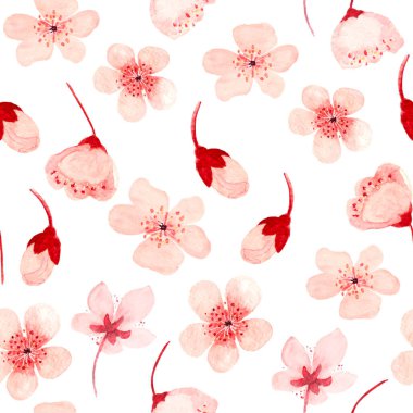 Pembe çiçeklerin karmaşık bir deseni, canlı bir morumsu çiçek gösterisi yaratıyor. Sanatsal tasarım, doğal güzelliğin özünü yakalar. Kartlar, davetiyeler, ambalaj kağıtları için harika..