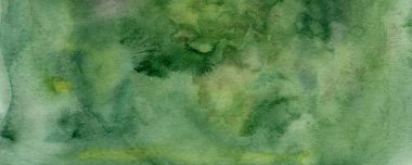 Farklı tonlarda güzel yeşil, suluboya arka plan, el yapımı tasarım elementleri. Soyut bir resim, çimen yaması, kartlar, posterler, kompozisyonlar ve baskılar için dokulu arka plan kadar harika..