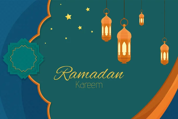 Ramadã Kareem Fundo Islâmico — Vetor de Stock