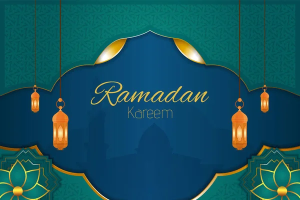 Ramadã Kareem Fundo Islâmico — Vetor de Stock